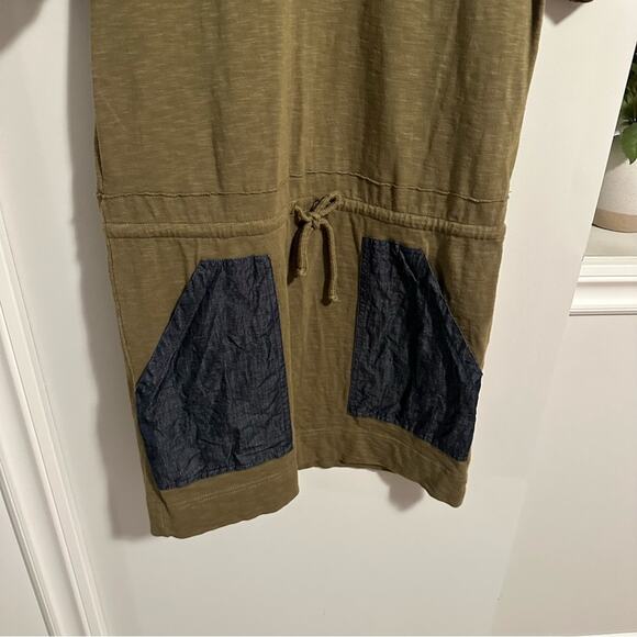 Athe Vanessa Bruno Green Blue Cotton Linen Mini Dress Small - Picture 9 of 9